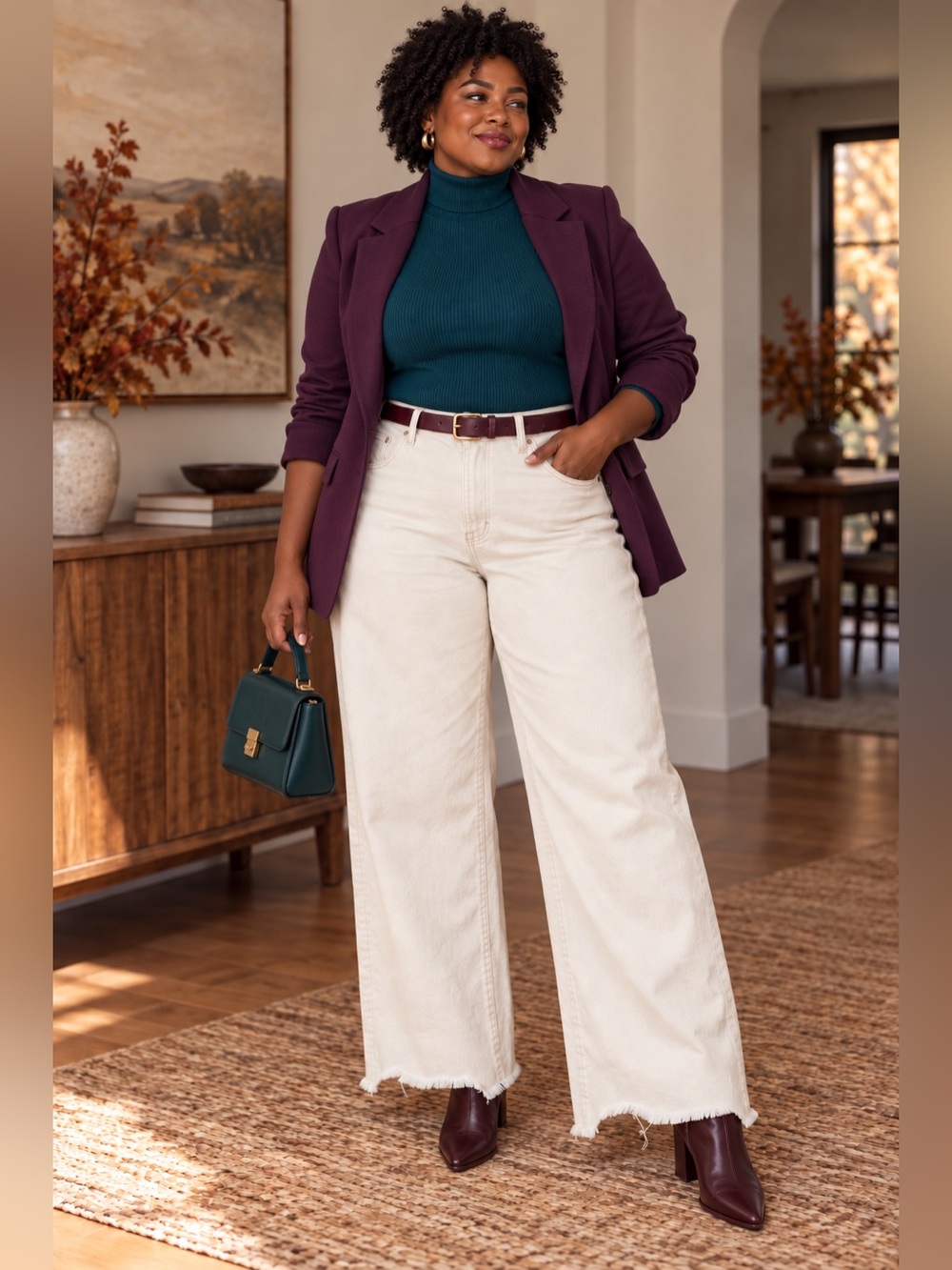 Risen High-Rise Wide-Leg Cream Jeans - Cream Size 15/32